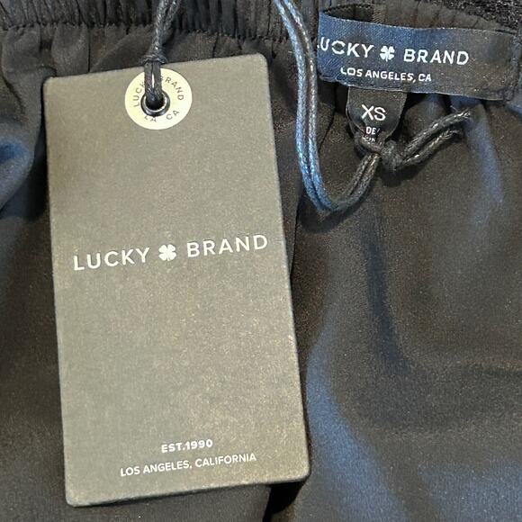 Lucky Brand Ruffle Lace Top Black Off Shoulder Long Sleeve Womens Size XS NWT - Picture 11 of 12